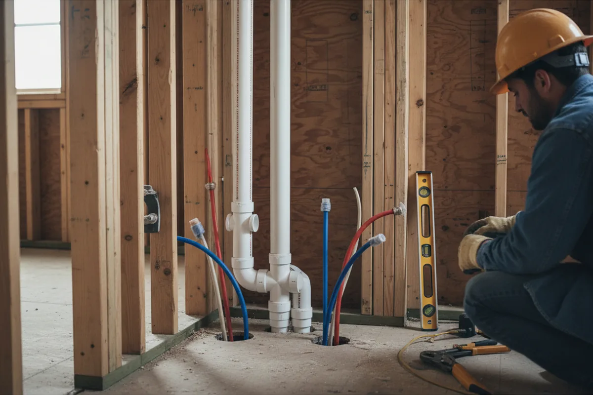Drain and supply rough-in during Toilet Repair and Installation in Transfer
